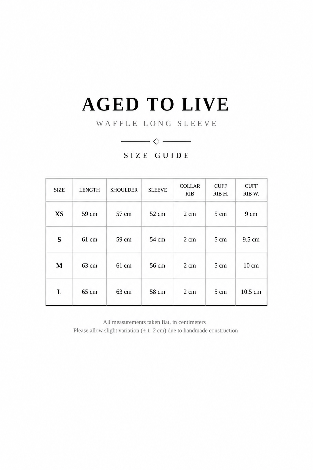 “Aged to live” Waffle long sleeve