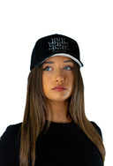 WHITE LOGO TRUCKER CAP